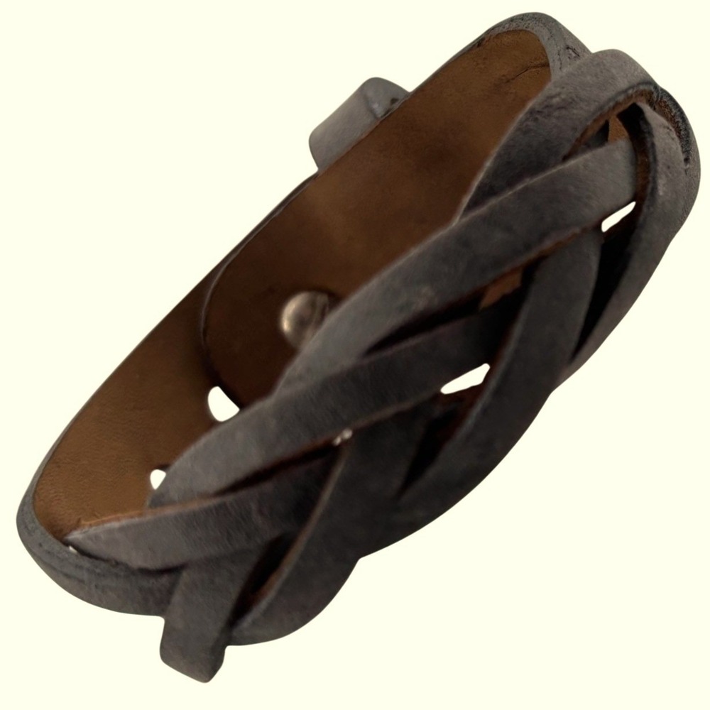 Braided Genuine‎ Leather Adjustable Wristband Bracelet